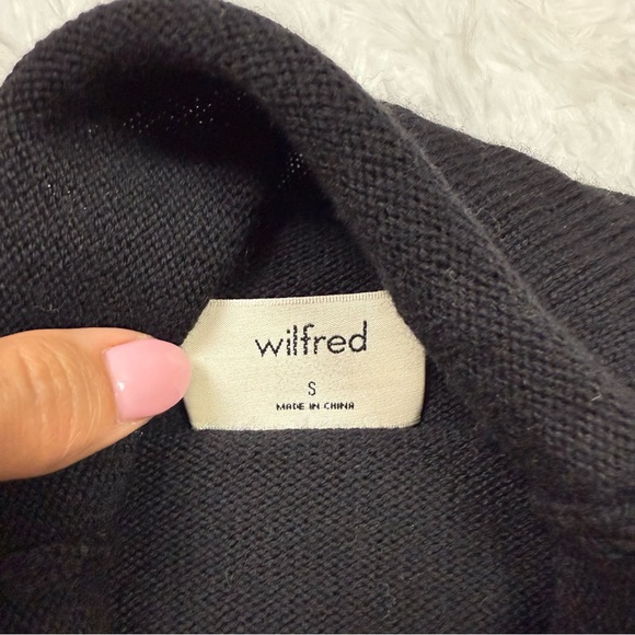 Wilfred Cyprie Merino Wool Mockneck Sweater Black Size Small Aritzia #56718 - Picture 7 of 10